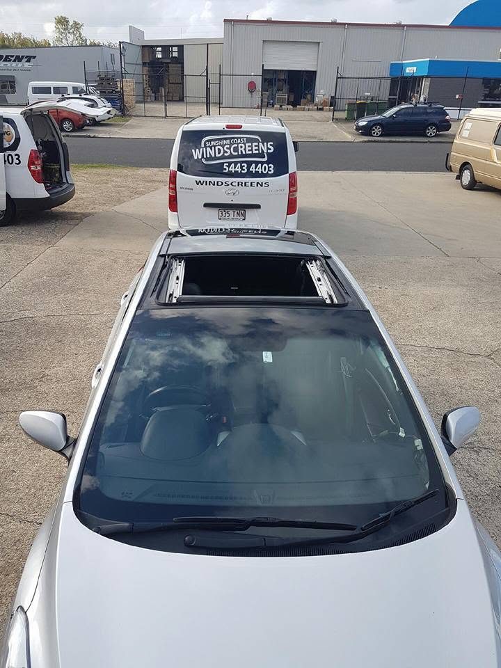 Our mobile windscreen van out on a job — serving Woombye
